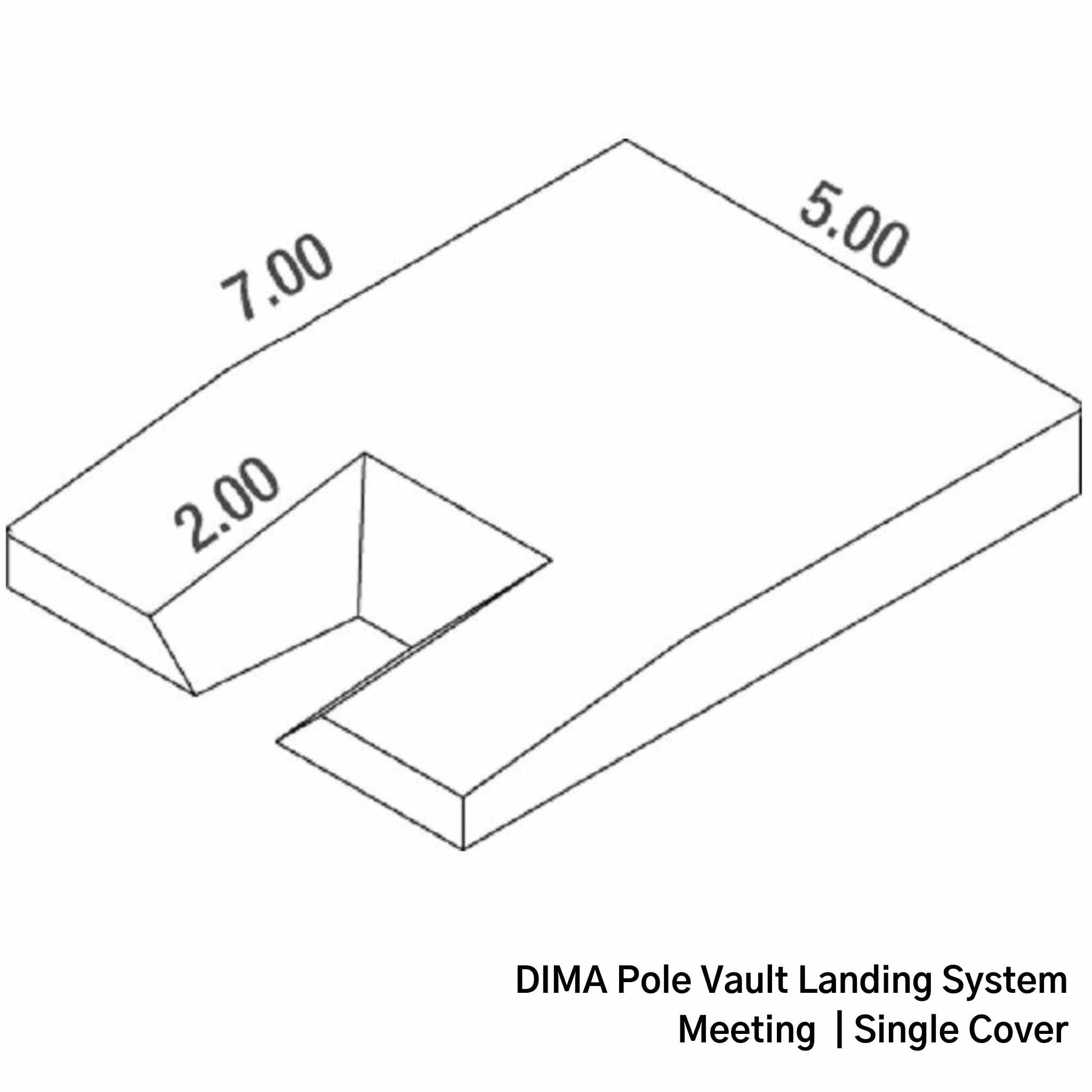 DIMA Pole Vault Landing System | Meeting Bed 7 x 5 x .8 m | Single Cover | Diagramme