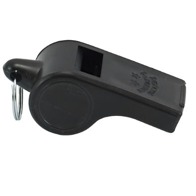 Small black plastic standard whistle