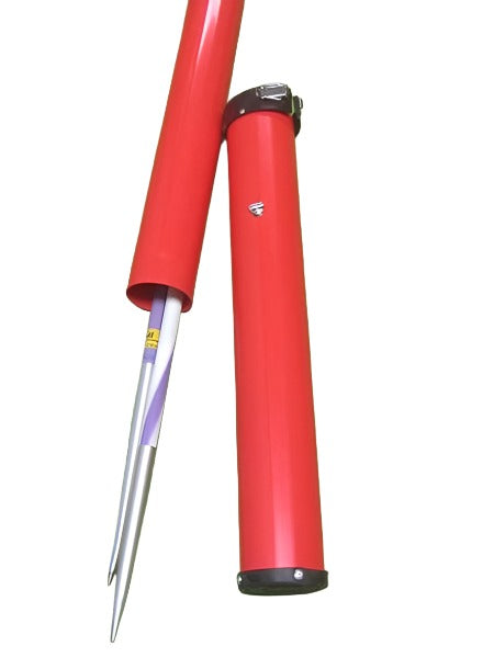 Hard red tubular carry case for up to 4 javelins.