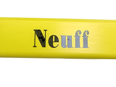 Yellow top bar for a hurdle.  Neuff Branding
