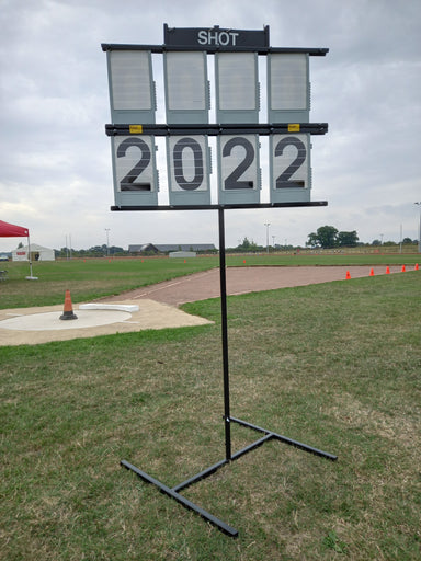 Event Score Board for Athletics.  Portable with 2 layers of numbers and event name selection board