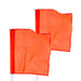 Fabric Flags for Athletics Officials and Sports Use | Simple solid handle | Pair of Red