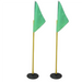 Green breakline flags on a plastic pole and heavy duty rubber base | Athletics Track race equipment