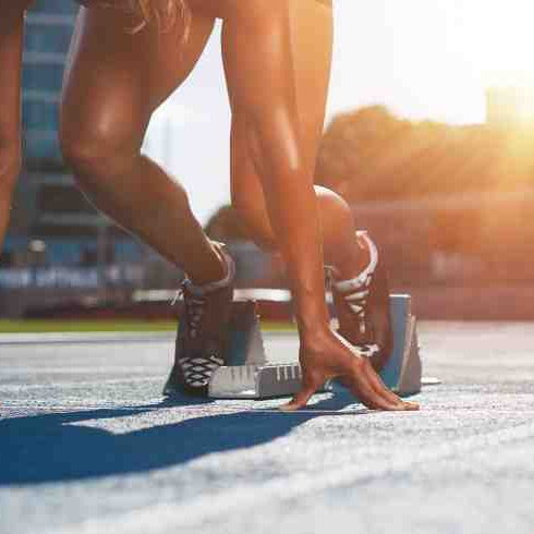 Woman using Sprint Starting Blocks