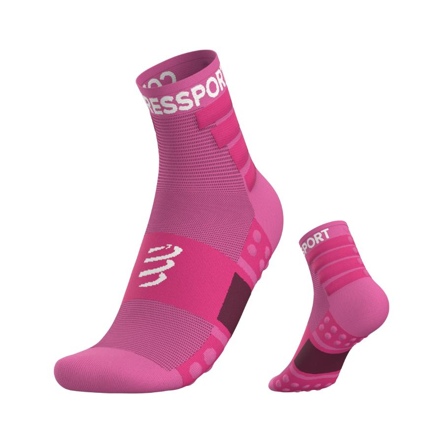 Pink CompresSport running socks
