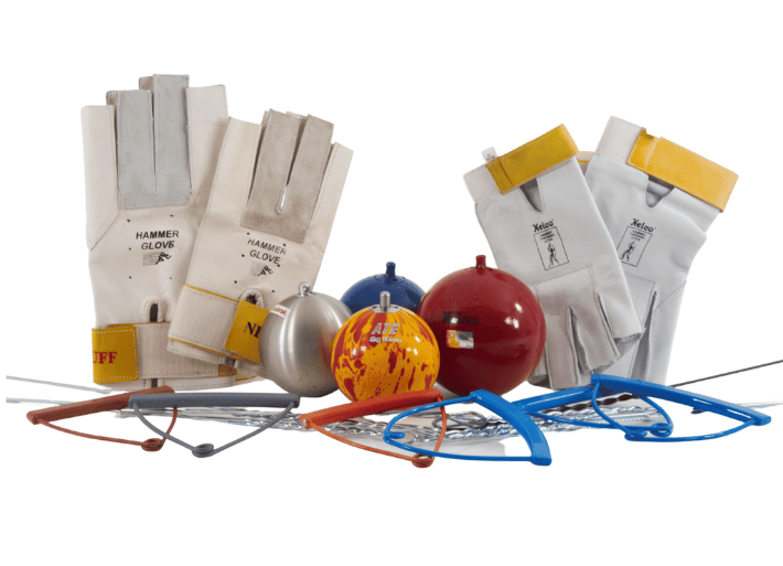 Athletics Hammer throw equipment and gloves
