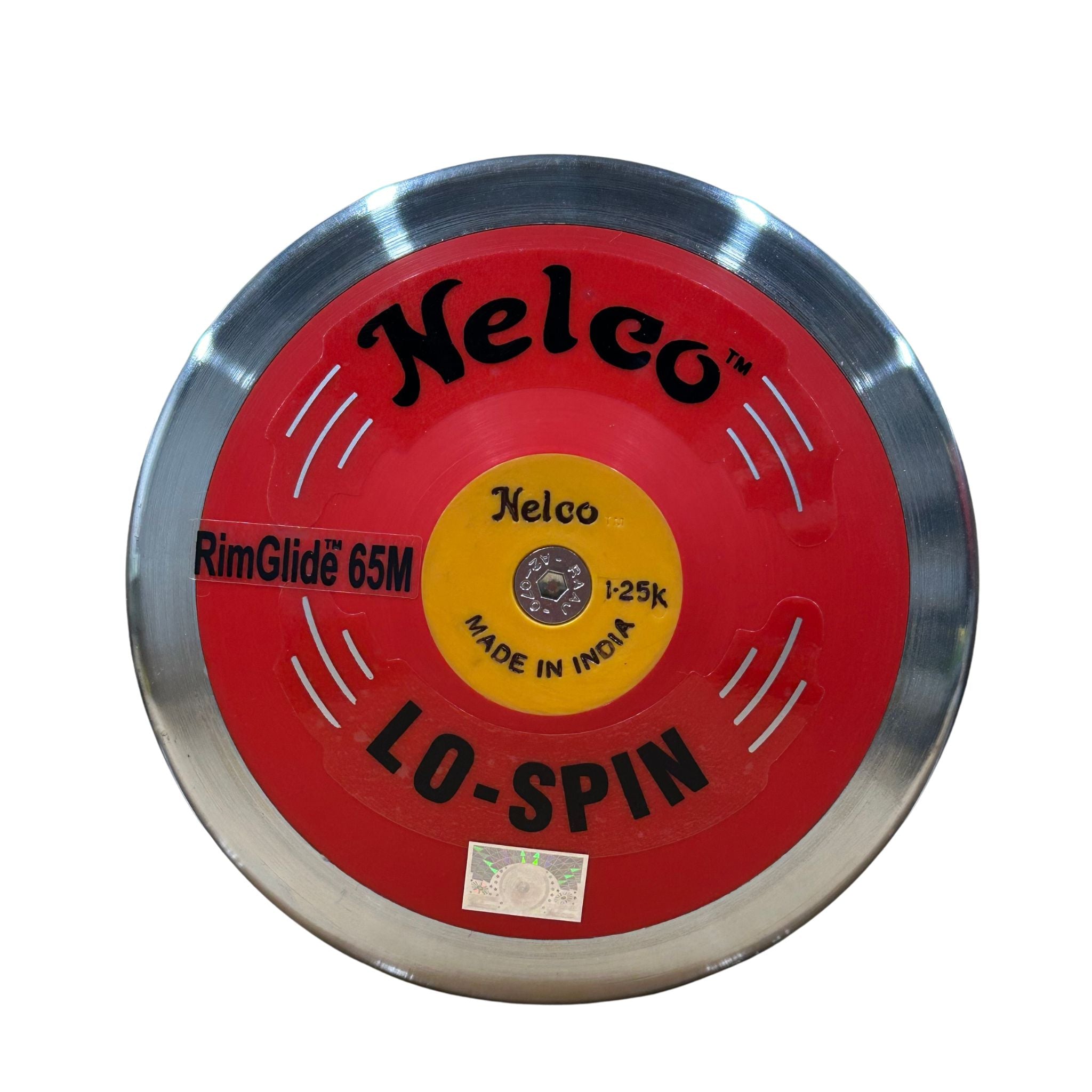 silver rim with red plate discus 1.25kg weight with rimglide 65