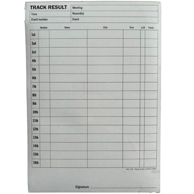 competition result pad for 16 athletes
