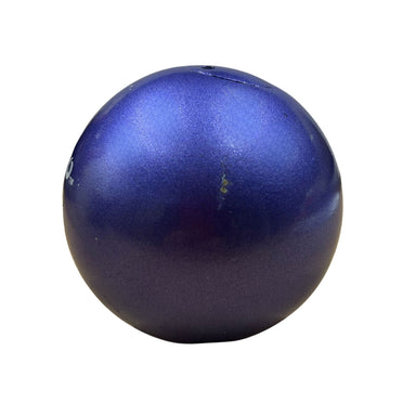 purple ball, shot put showing slight paint damage on a white background