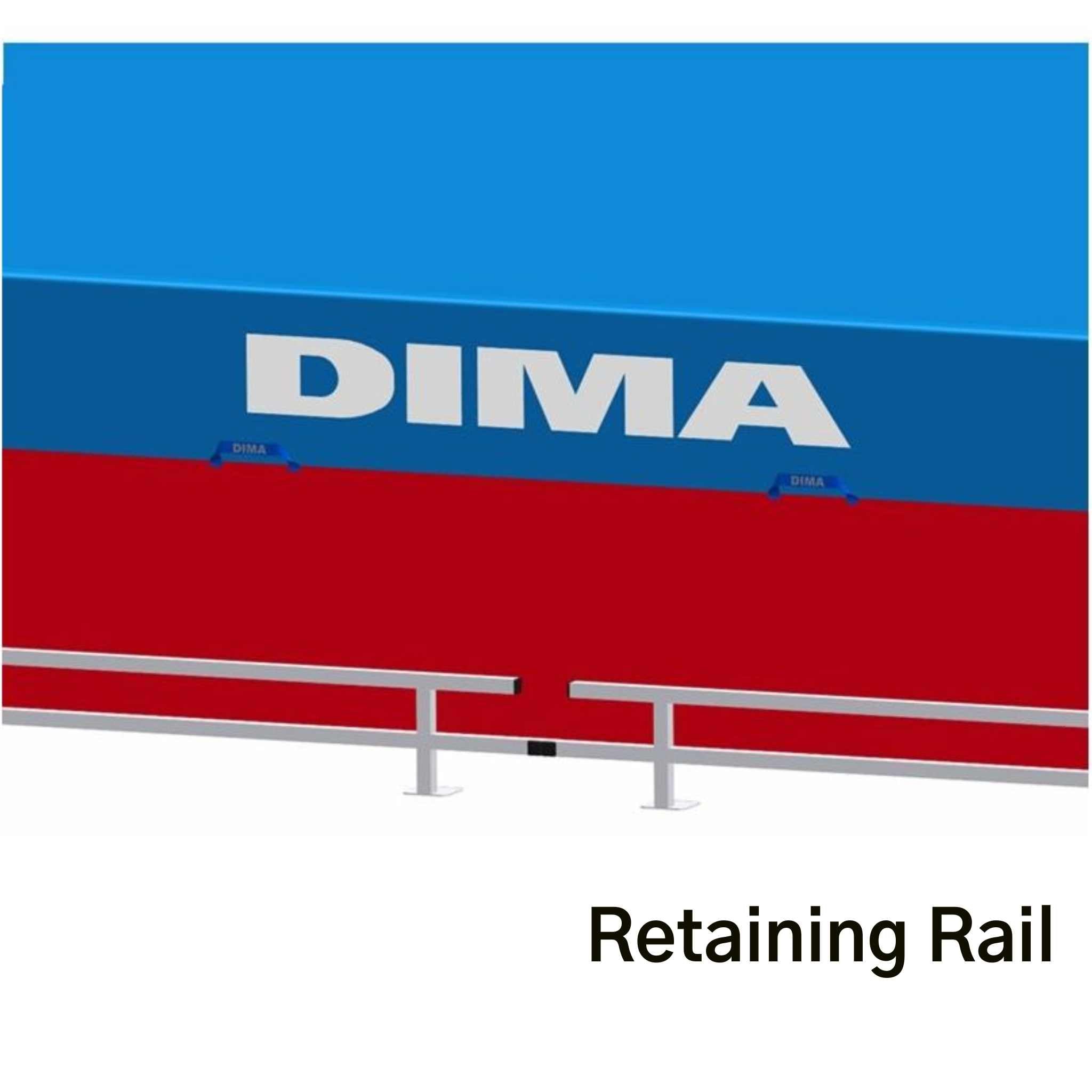 DIMA Galvanised Metal Platform to support landing bed | Detail of retaining rail