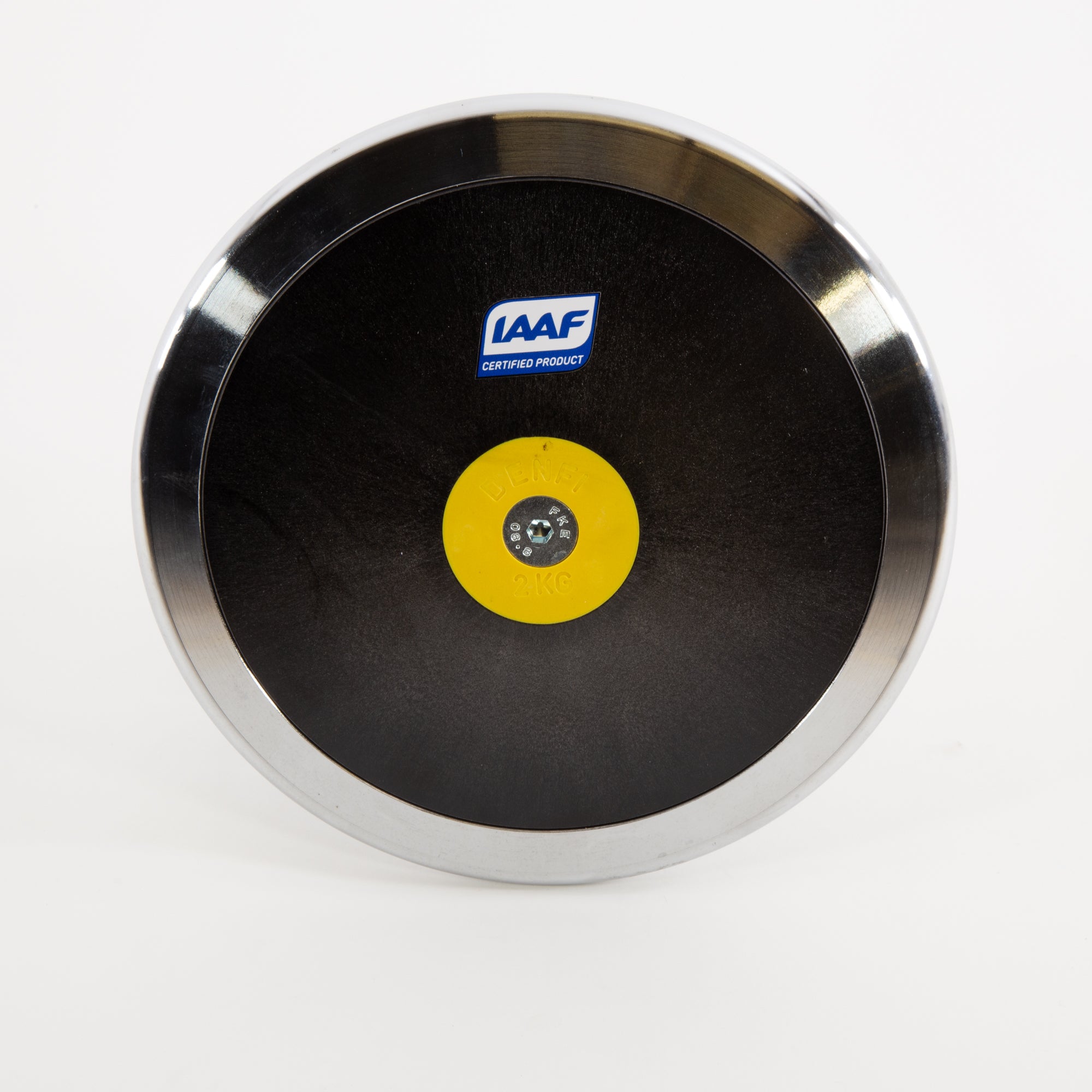 Denfi Hyperspin Discus | Black plates, yellow centre, steel rim