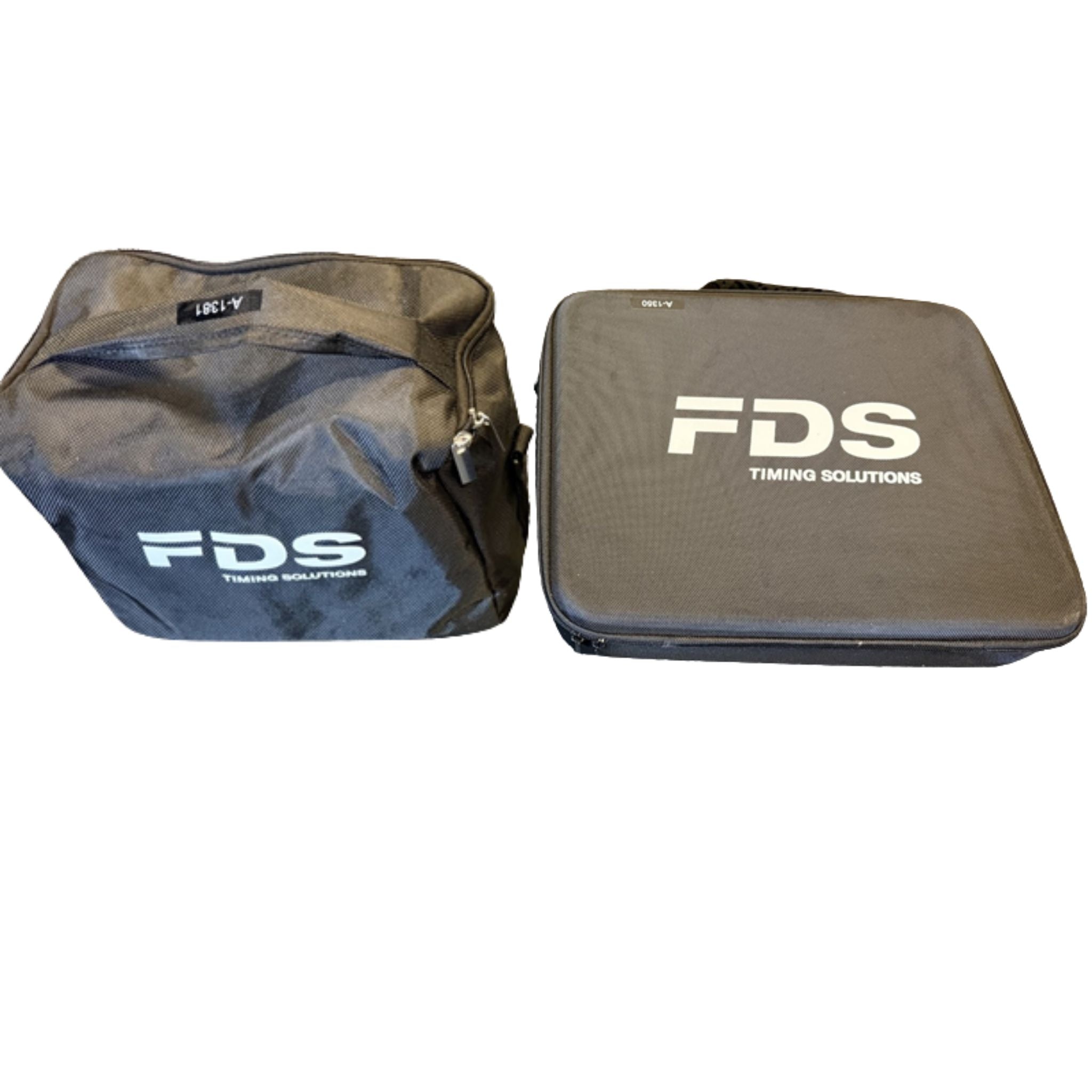 Two bags with 'FDS Timing Solutions' branding on a white background