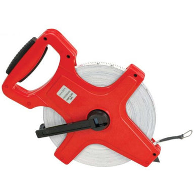 Freemans Measuring Tape | Open Reel | Red case, Black winding handle, white tape | 30m 50m 100m