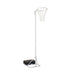 white gilbert netball post with a black sand weight on a white background
