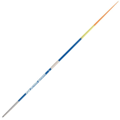 Nemeth Special Javelin | 700g 90m | Blue javelin with white grip cord and yellow/orange tail