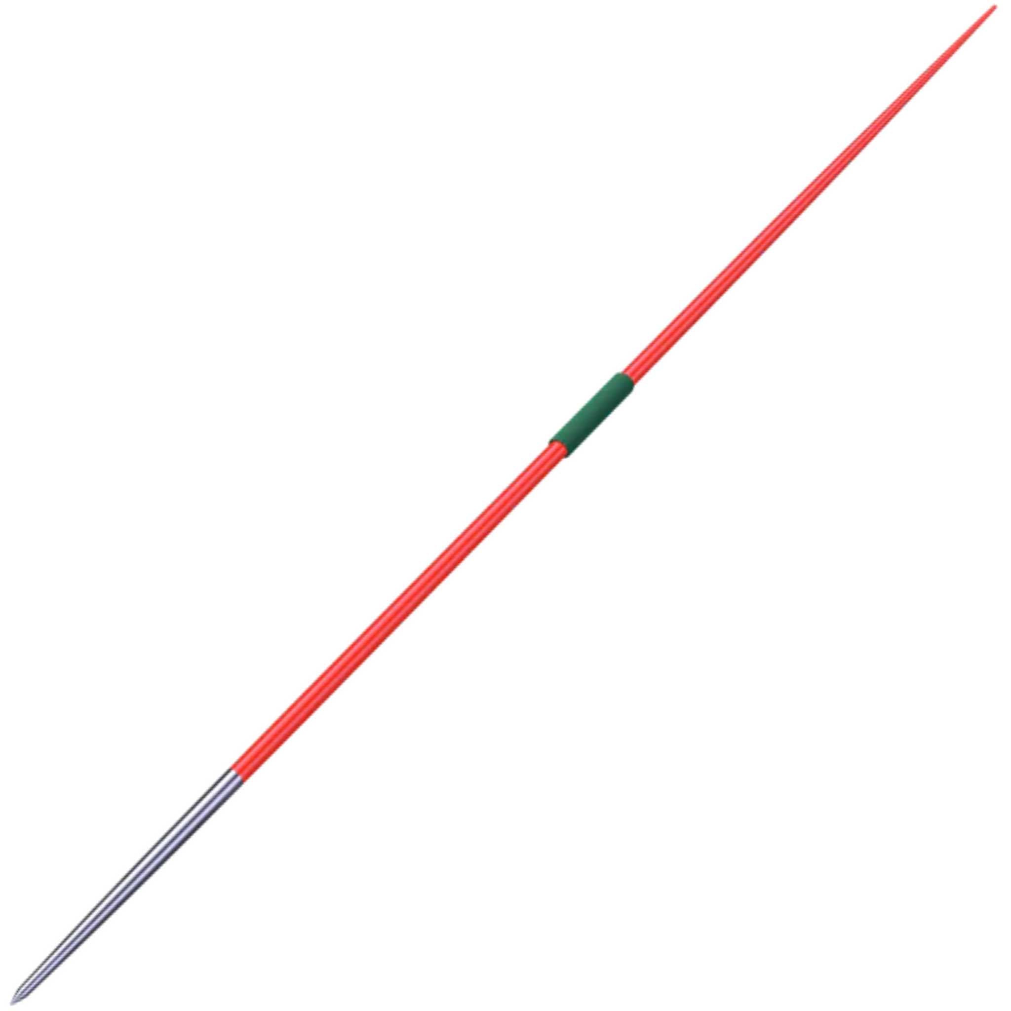 Nordic Comet Javelin | 800g, 700g, 600g, 500g, 400g | Orange javelin with green grip cord and silver nose