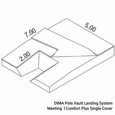 DIMA Pole Vault Landing System | Meeting Bed 7 x 5 x .8 m | Comfort Plus Single Cover | Diagramme