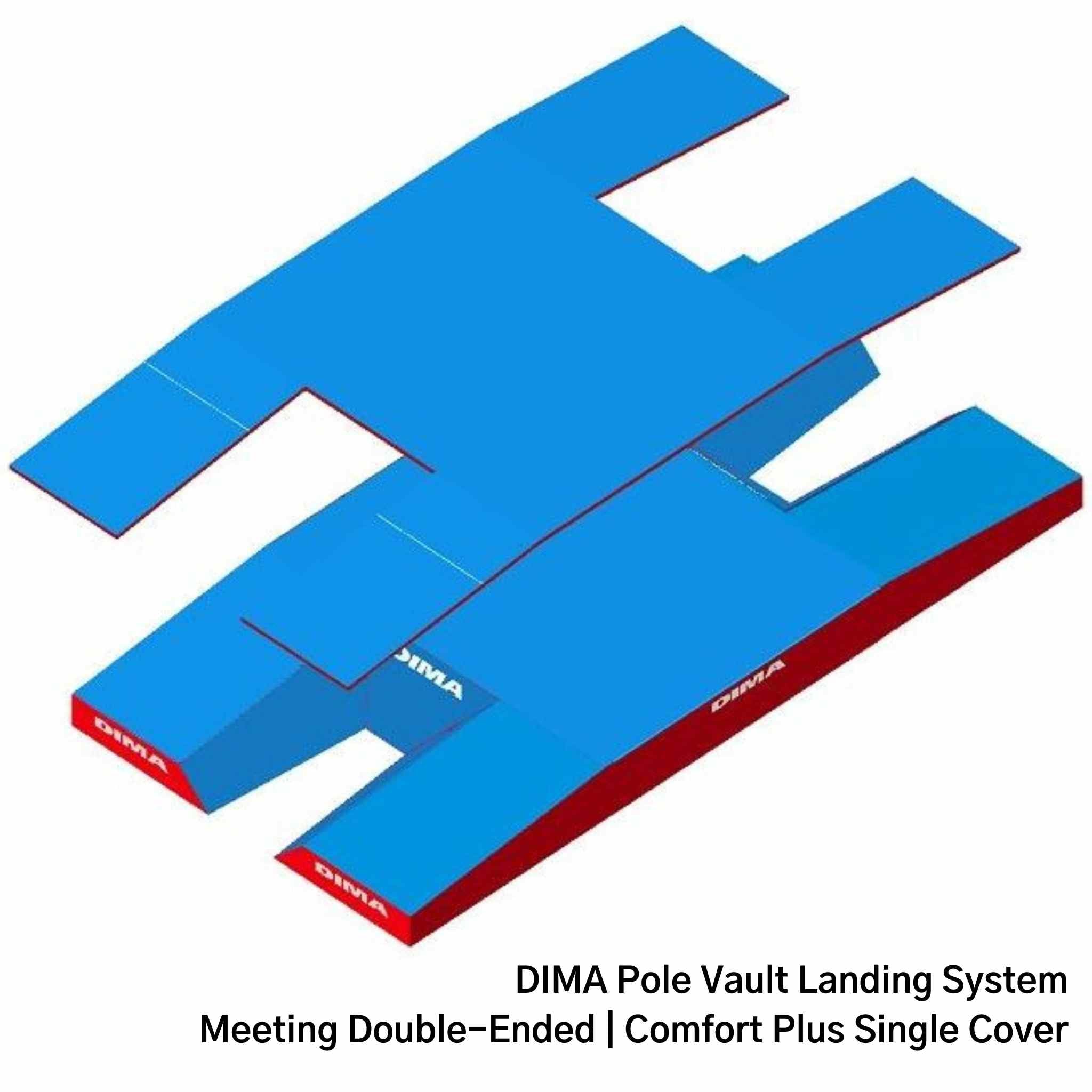 DIMA Double-Ended Pole Vault Landing System | Meeting Bed | Comfort Plus Single Cover | 10 x 5 x .80 | Drawing
