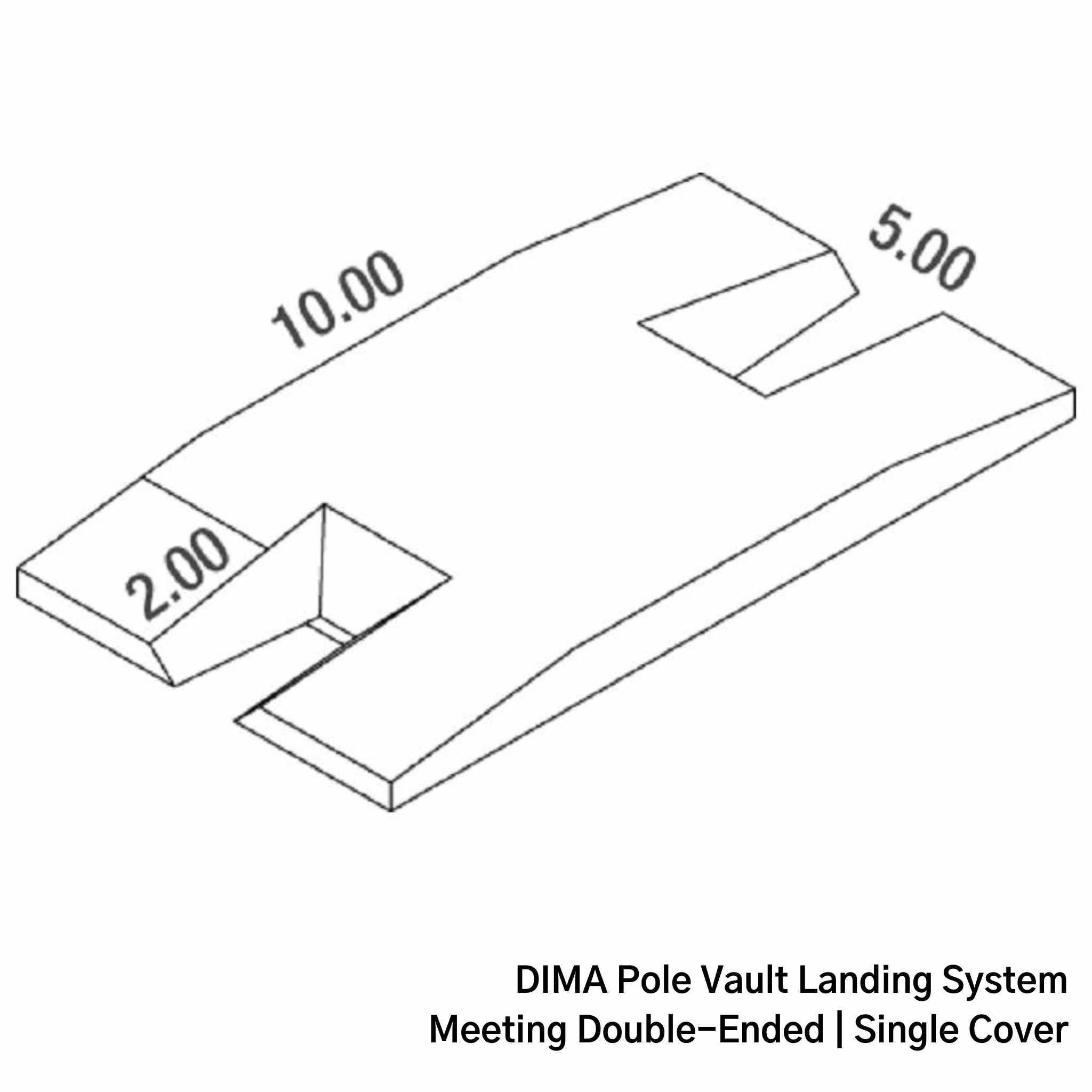 DIMA Double-Ended Pole Vault Landing System | Meeting Bed | Single Cover | 10 x 5 x .80 | Diagramme