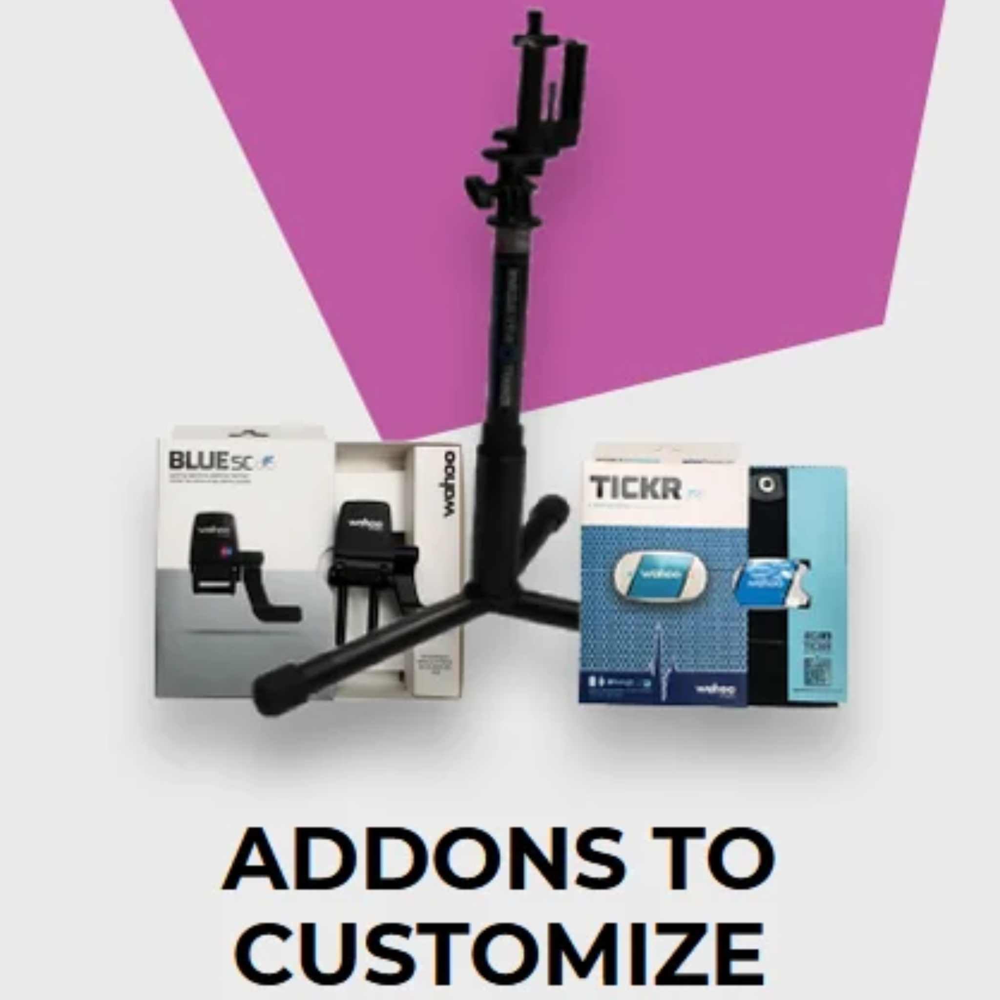 Speed Sensor, Heart Rate Sensor and Phone stand addons for an Invictus Active Race Roller Training Frame.