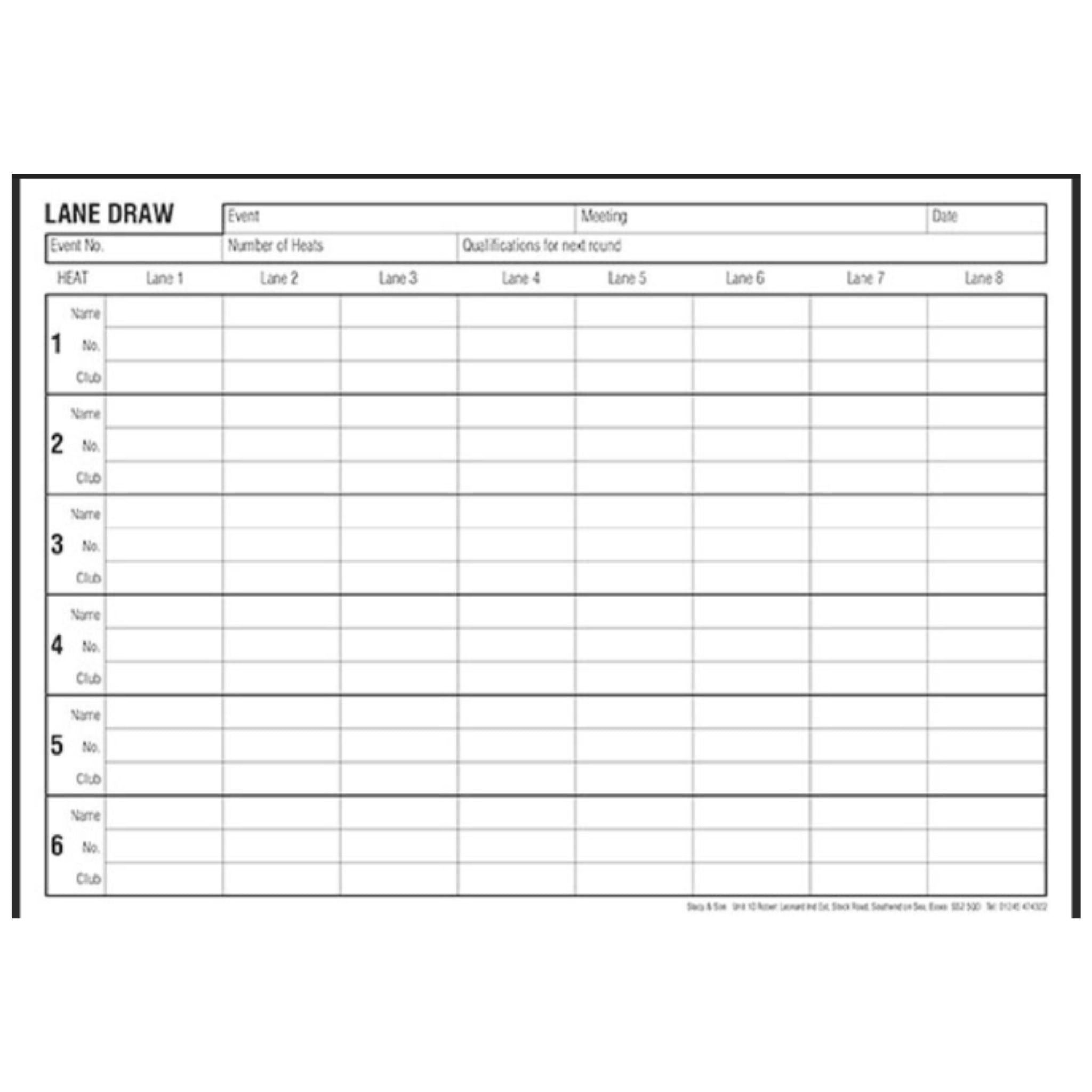 lane draw result pad