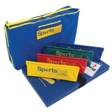 Speed Bounce Mat | Sportshall | Set of 4 Blue Mats with Yellow, Red, Green & Blue Wedges