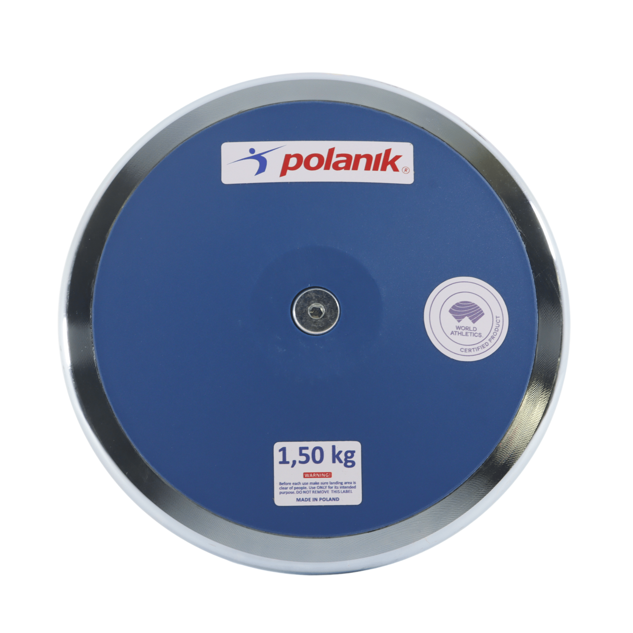 Polanik Competition Discus | Blue plastic sides with narrow alloy rim | 1.5kg