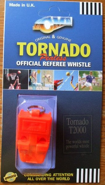 ACME 2000 Tornado Whistle | Red metal referee whistle that works in the rain