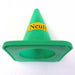 Small green plastic break-line cone for athletics track events