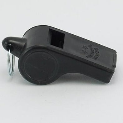 Small black plastic standard whistle