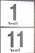 Pin-on numbers for racing.  Pack of 100 numbers of the same number or letter.  Double sided
