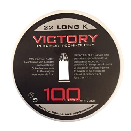 .22mm Victory Blank ammunition for starter pistols | round box of 100 | Athletic starter pistol blanks | long