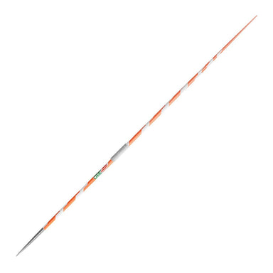 OTE XTRA Tailwind javelin | 600g 60m distance rated | Orange with white spiral and grey grip cord