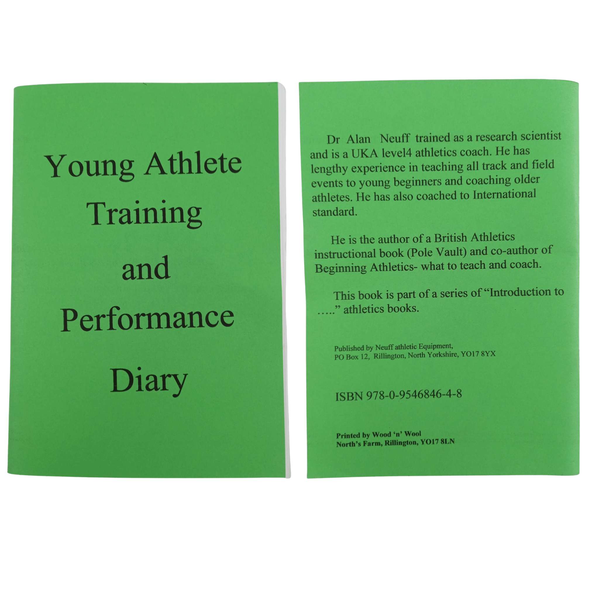 Paper-based Training Diary and Performance Diary for Junior Athletes | by Dr Alan Neuff