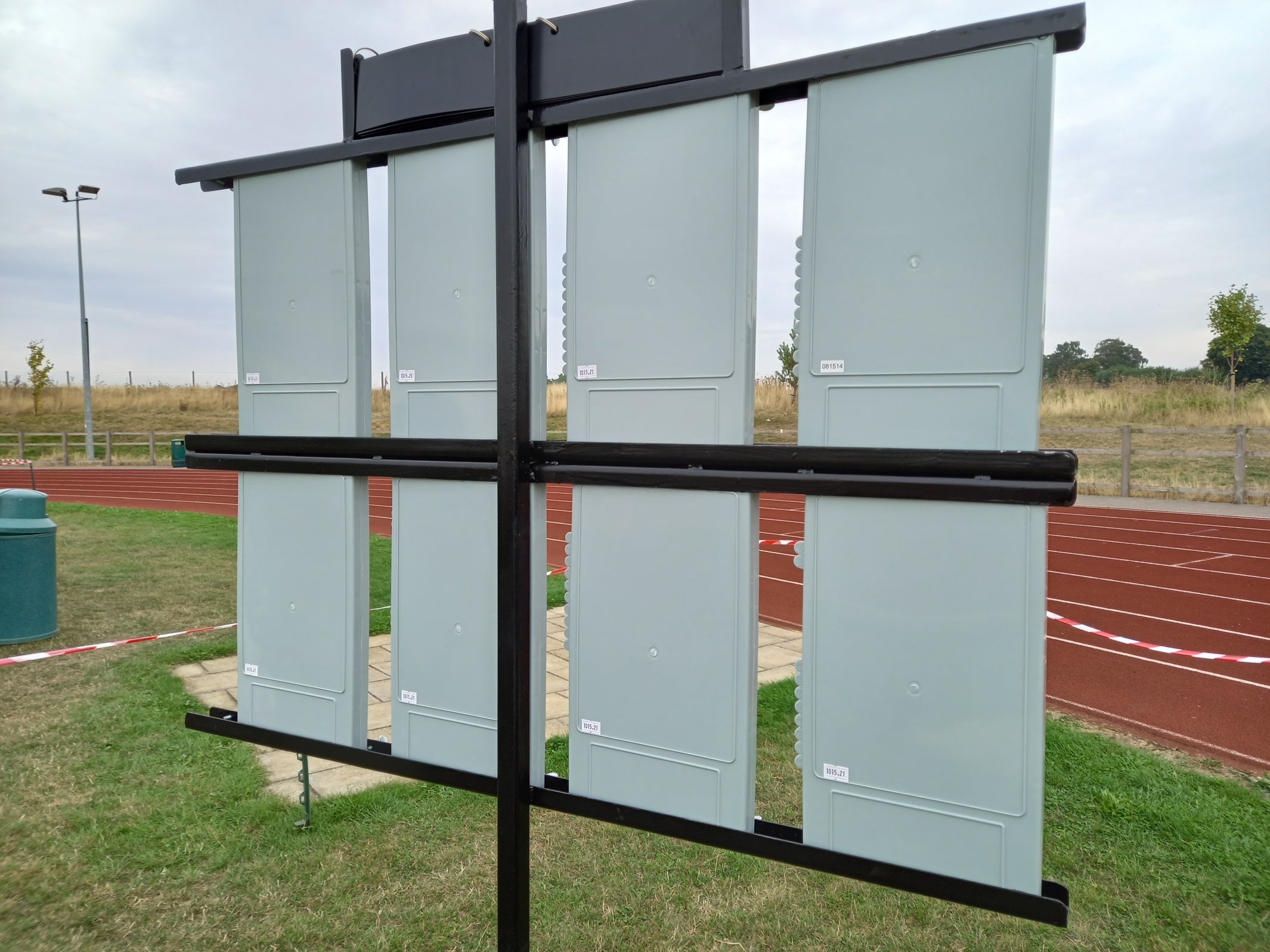Event Score Board for Athletics | Close-up of Rear showing meteor slatted numbers in the slide rails
