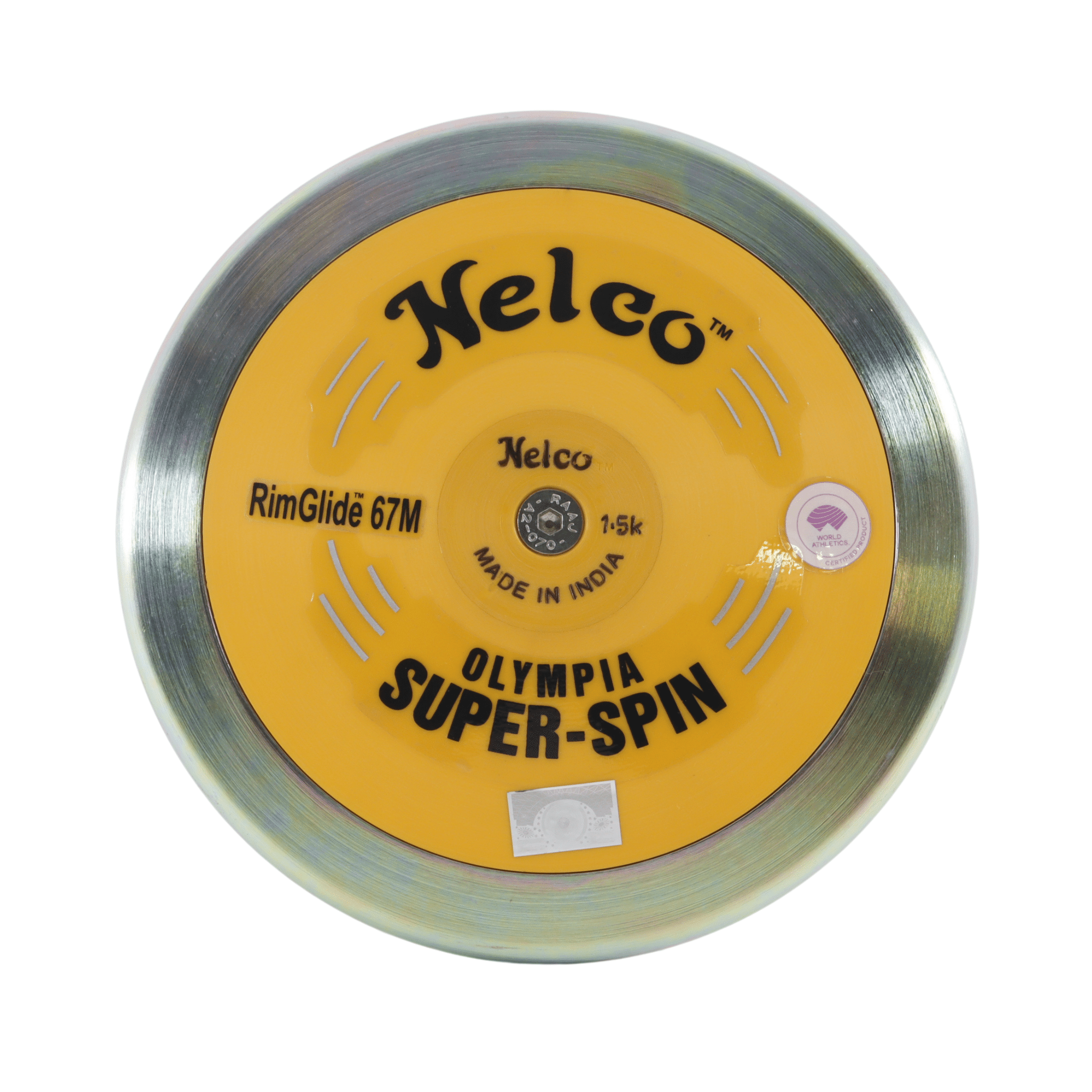 Nelco Olympia Super Spin Discus | Yellow side plates | 1.5 kg