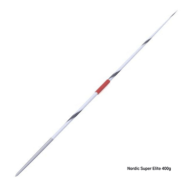 Nordic Super Elite Javelin | 400g | White body, grey spiral and red grip cord