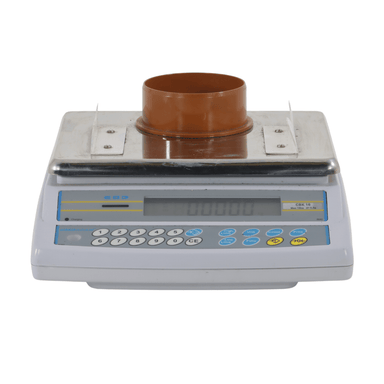 Calibrated electronic weighing scales for athletics equipment 