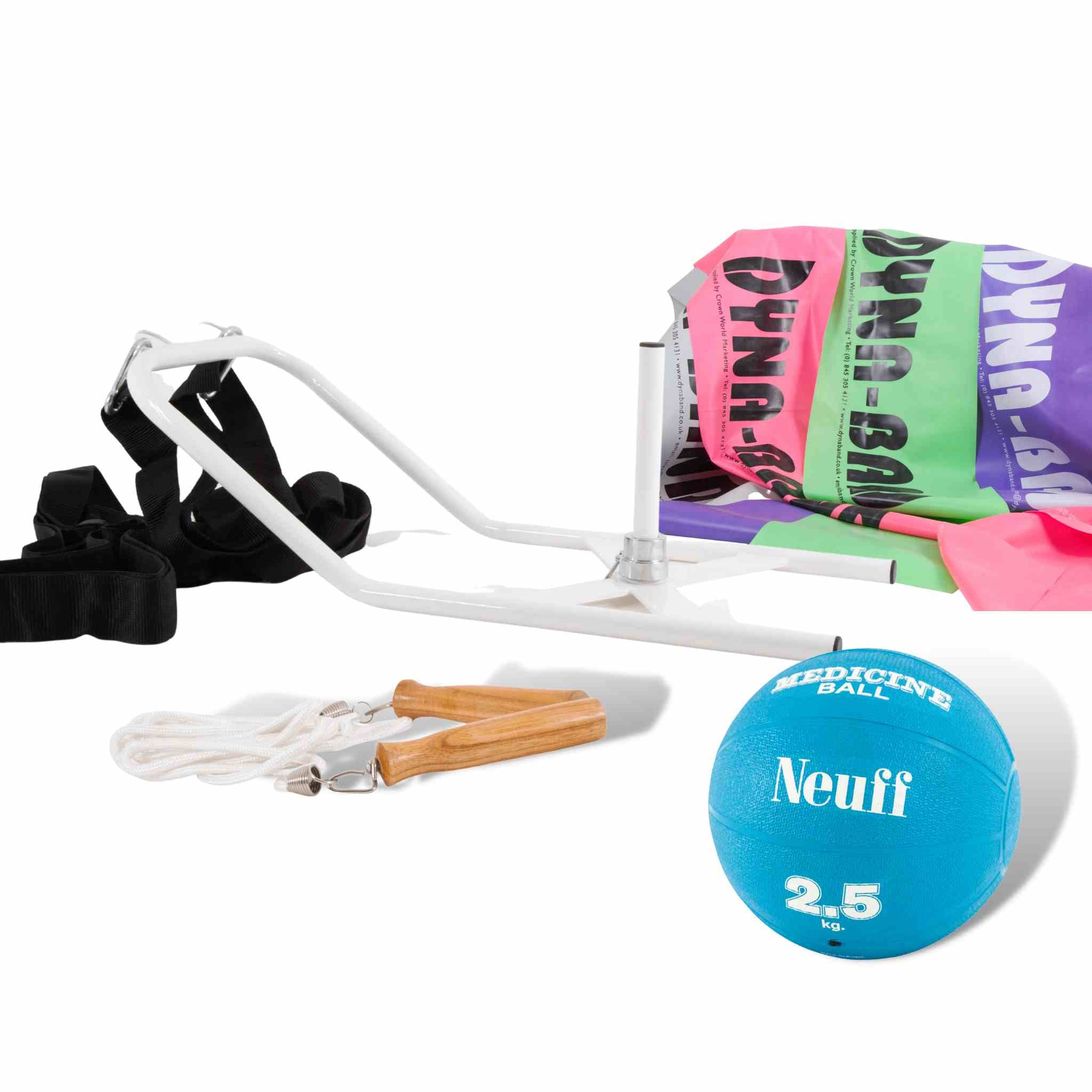 Sprint Training Equipment | Power Pack 3 | Resistance Sled, Dynabands, Skipping Rope and 2.5kg Medicine Ball 