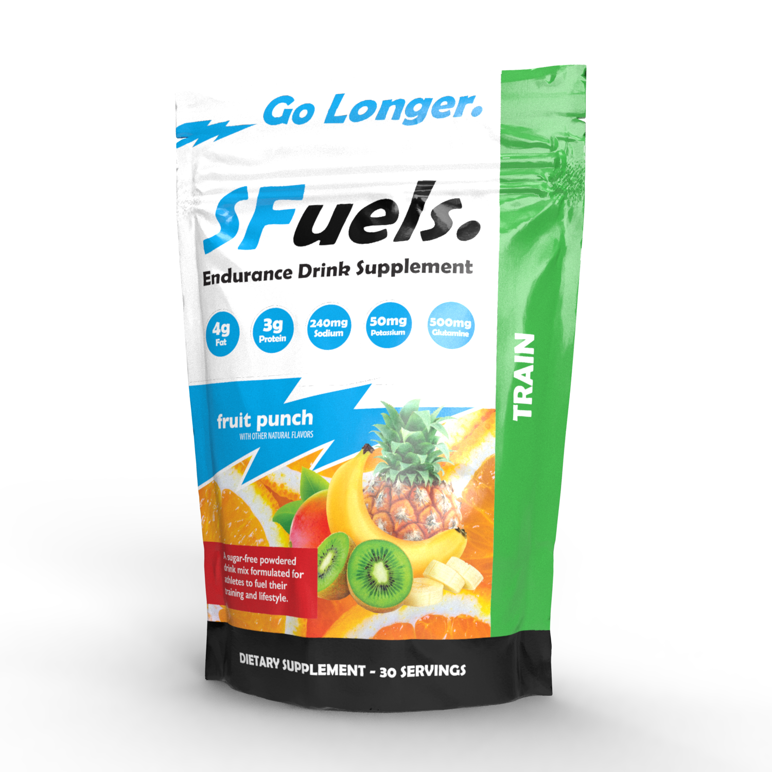 SFuels Train: Fruit Punch Low Carb High Fat Endurance Sports Drink Mix